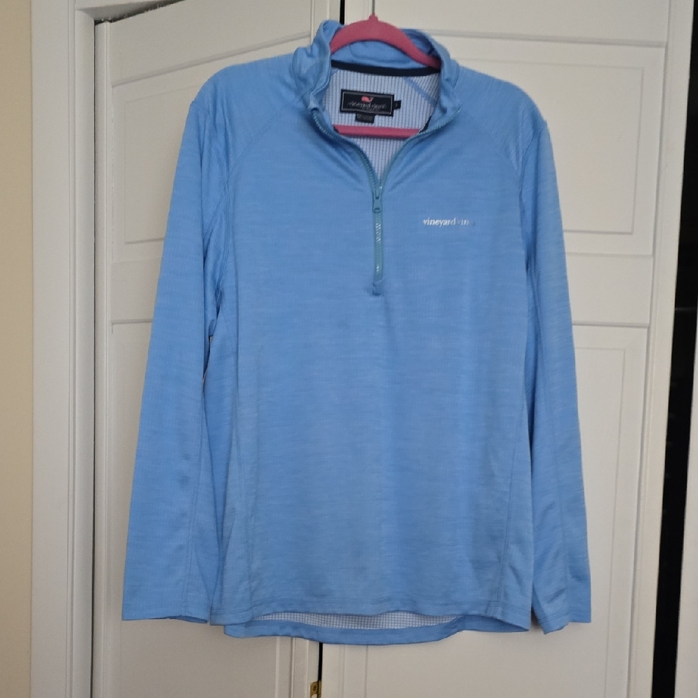 Vineyard Vines Light Blue Performance Qtr Zip Men's Large